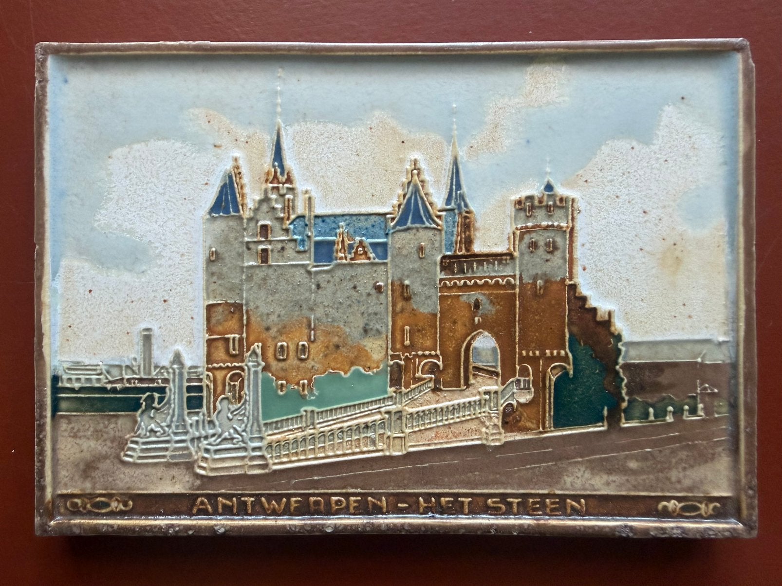 Westraven tegel Het Steen Antwerpen, Antiek en Kunst, Antiek | Wandborden en Tegels, Ophalen of Verzenden