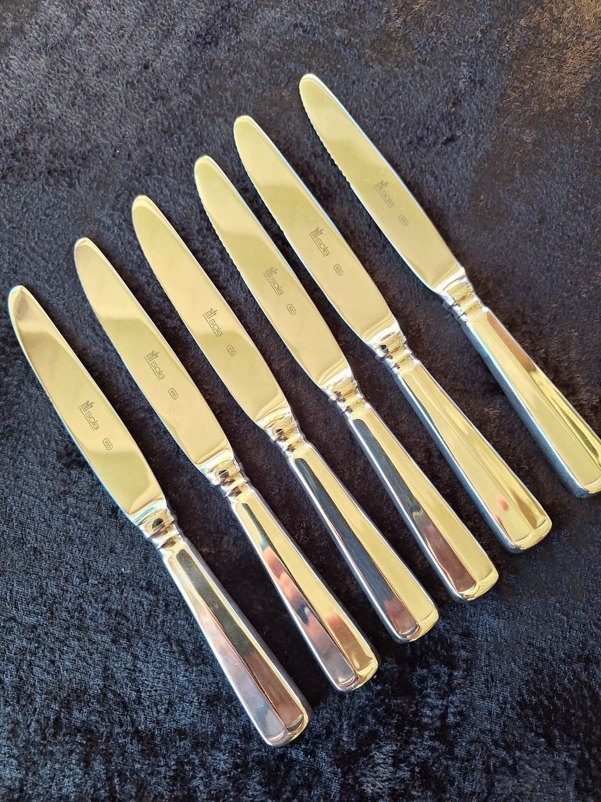 6x   dinnermes  haags lofje sola verzilverd 100, Ophalen of Verzenden
