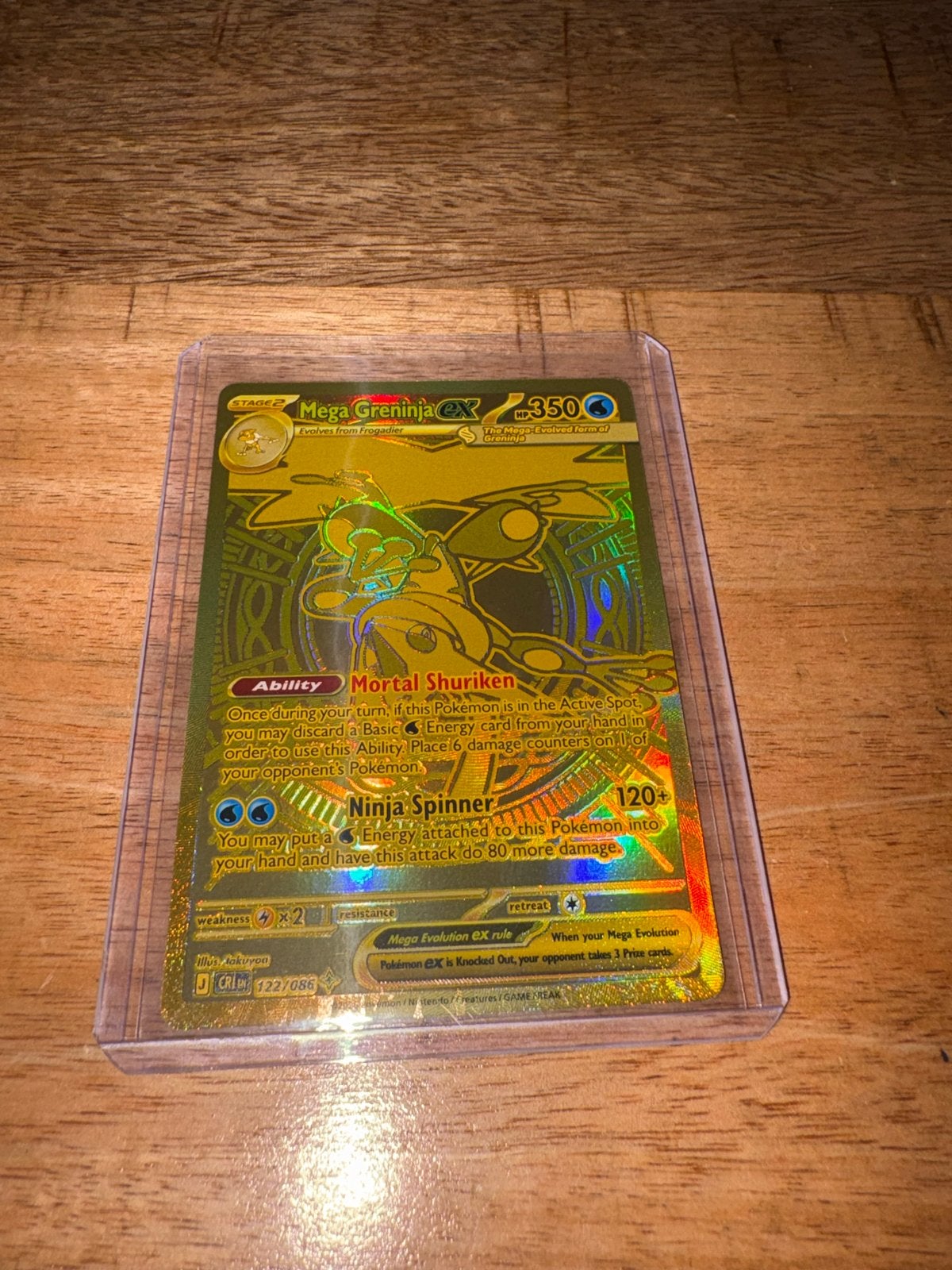 Mega Greninja EX Pokémon Kaart (Full Art Gold), Verzenden, Zo goed als nieuw, Losse kaart, Foil