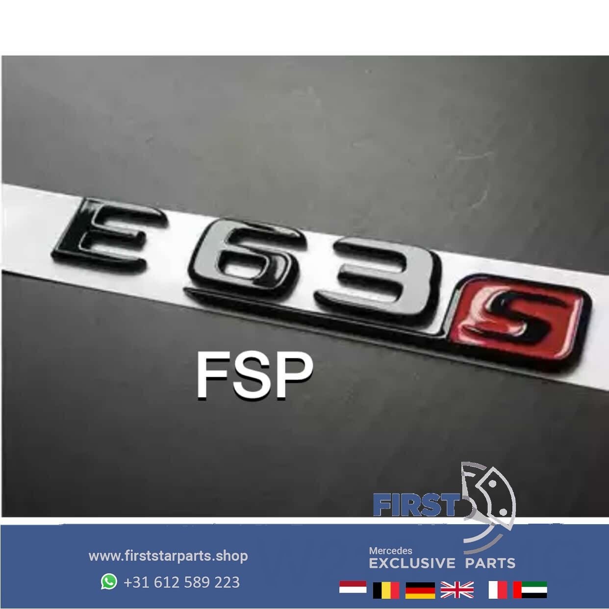 W213 C238 E63 S EMBLEEM ZWART LOGO Mercedes E Klasse AMG 201, Auto-onderdelen, -, -, -