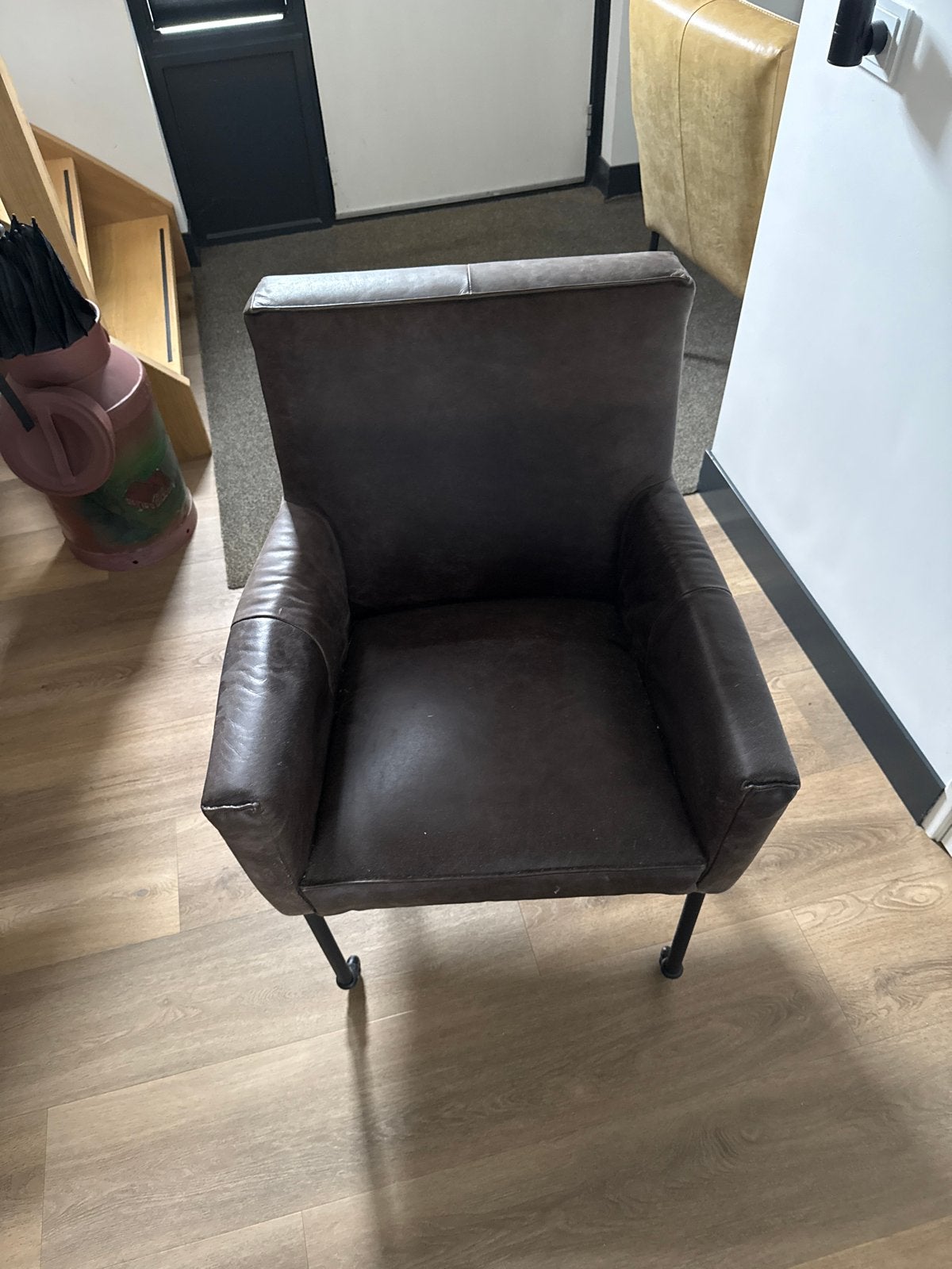 6 tafelstoelen op wielen - 3 zwart, 3 groen, Ophalen of Verzenden, Gebruikt, Overige kleuren, Vijf, Zes of meer stoelen