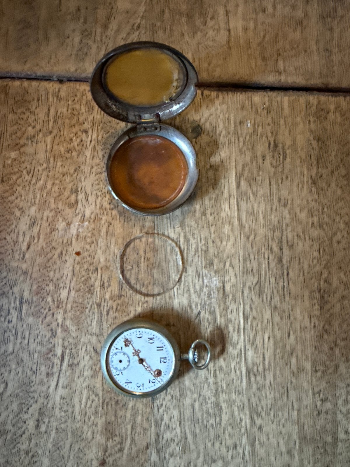 Antiek Zakhorloge met Gravure - Zilverkleurig, Overige materialen, Zakhorloge, Voor 1900, Ophalen
