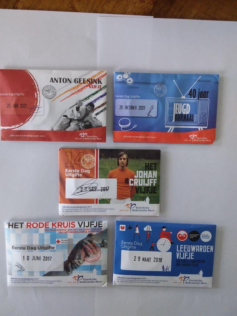 5 Euro Eerste Dag Uitgiftes - Diverse Munten, Postzegels en Munten, Munten | Nederland, Ophalen of Verzenden, Koningin Beatrix