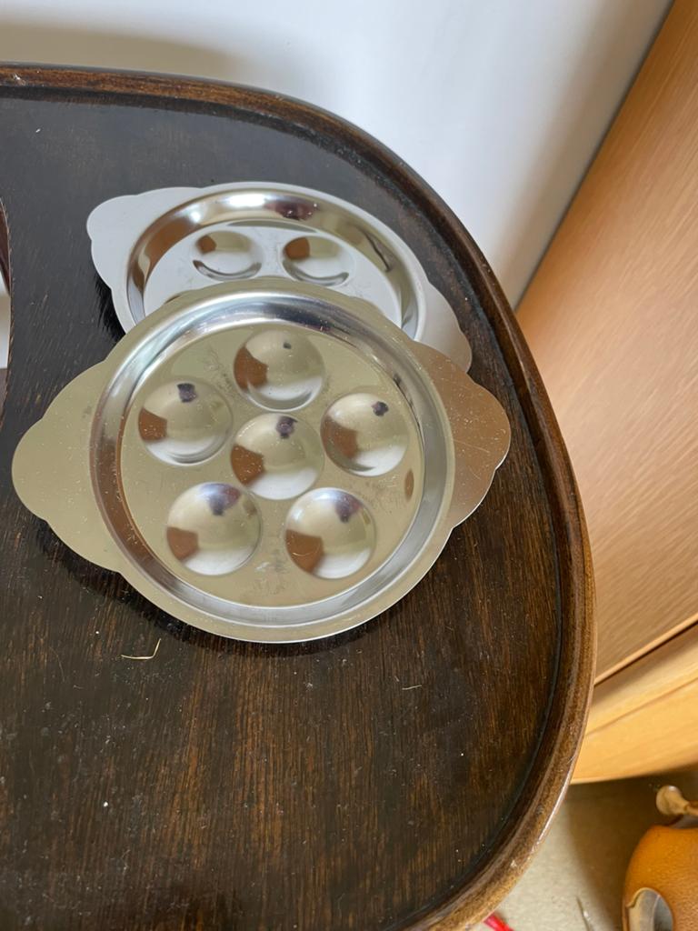 RVS Escargot Schalen - Set van 2, Ophalen, Overige typen, Zilver, Zo goed als nieuw