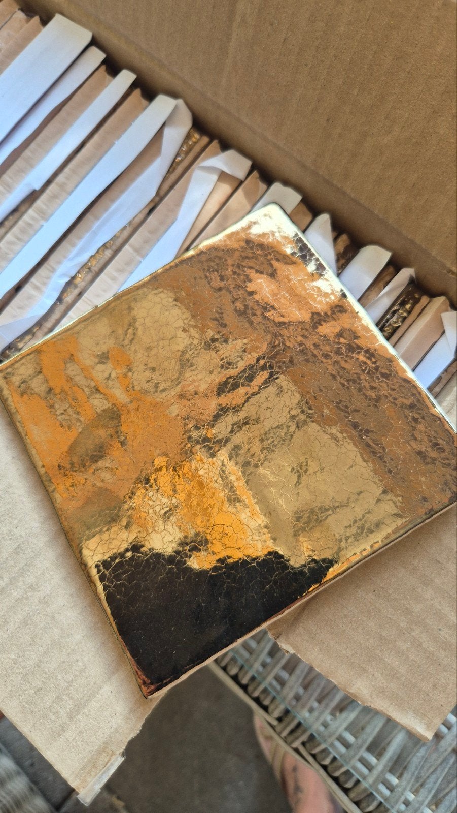 Vt wonen handgemaakte donkergouden tegels, 13x13 cm, 25 stuk, Doe-het-zelf en Verbouw, Tegels, Ophalen, Nieuw, Minder dan 20 cm