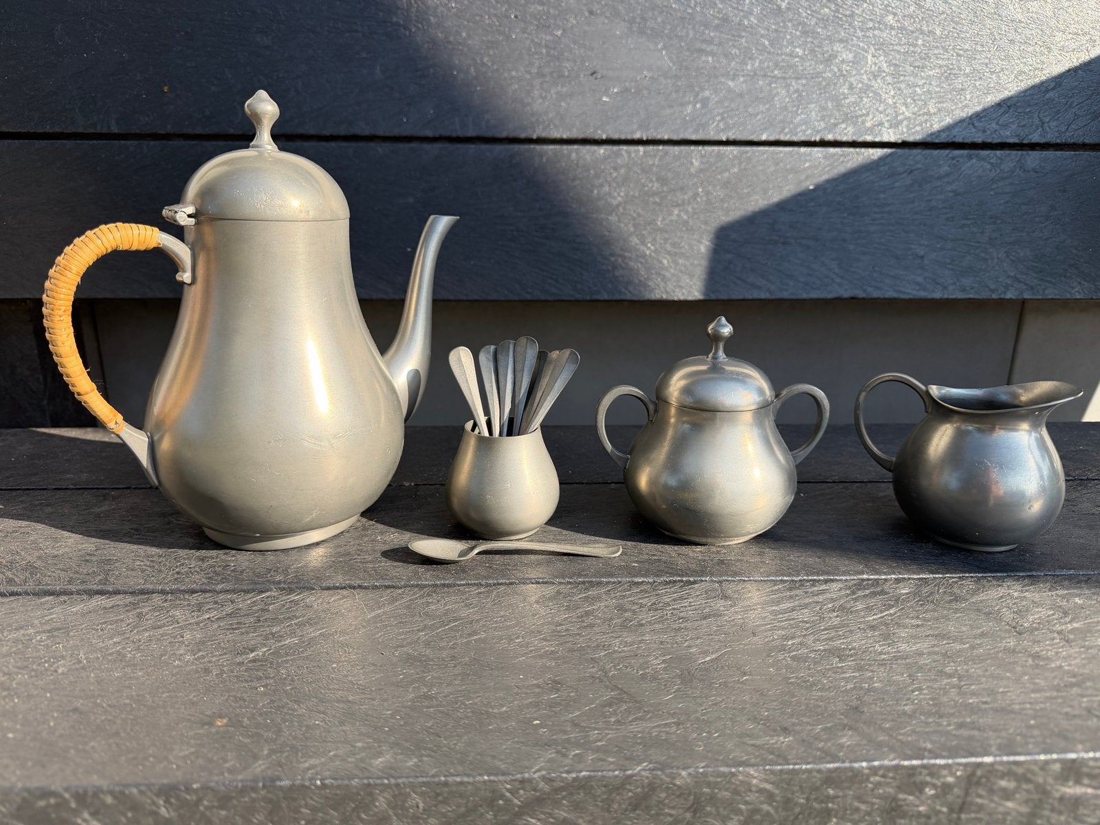 ‘Modern’ tinnen theeservies - Royal Holland Pewter, Ophalen of Verzenden