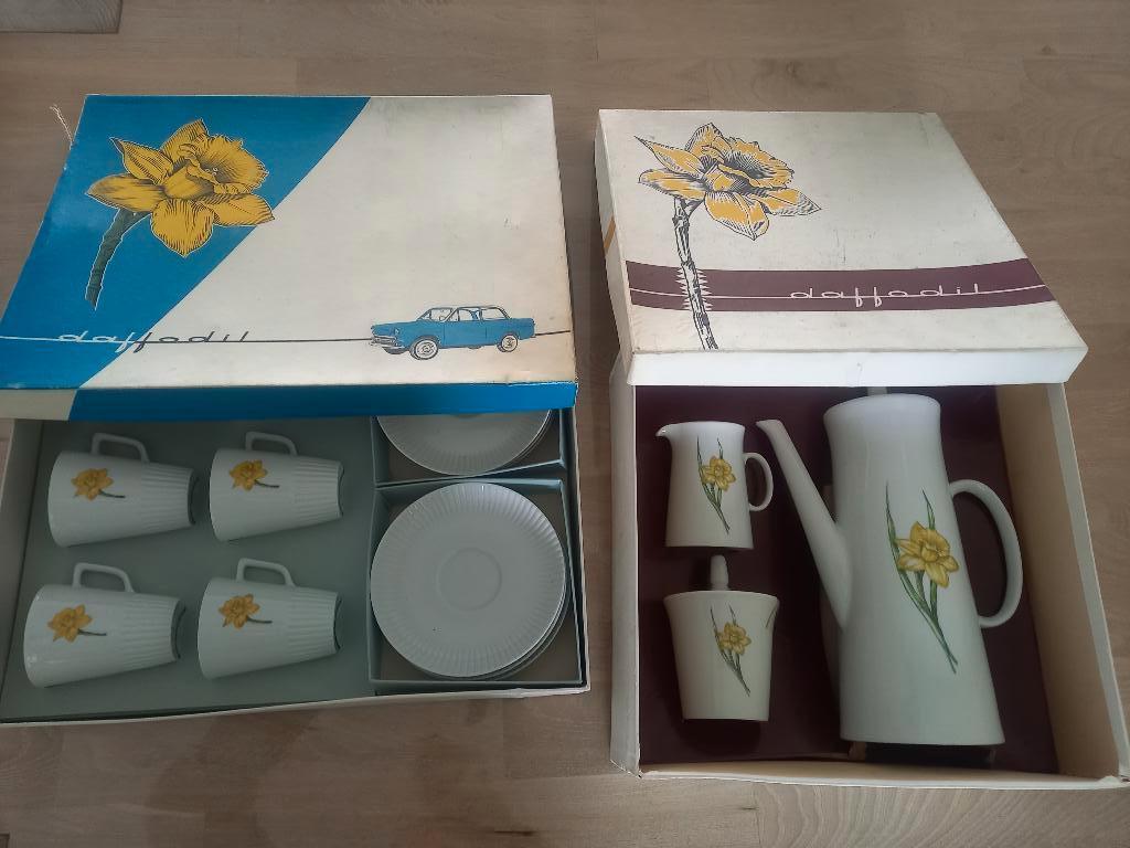 Zeldzaam Daf Daffodil servies 1961-1963, Ophalen of Verzenden, Zo goed als nieuw, Porselein, Bestek