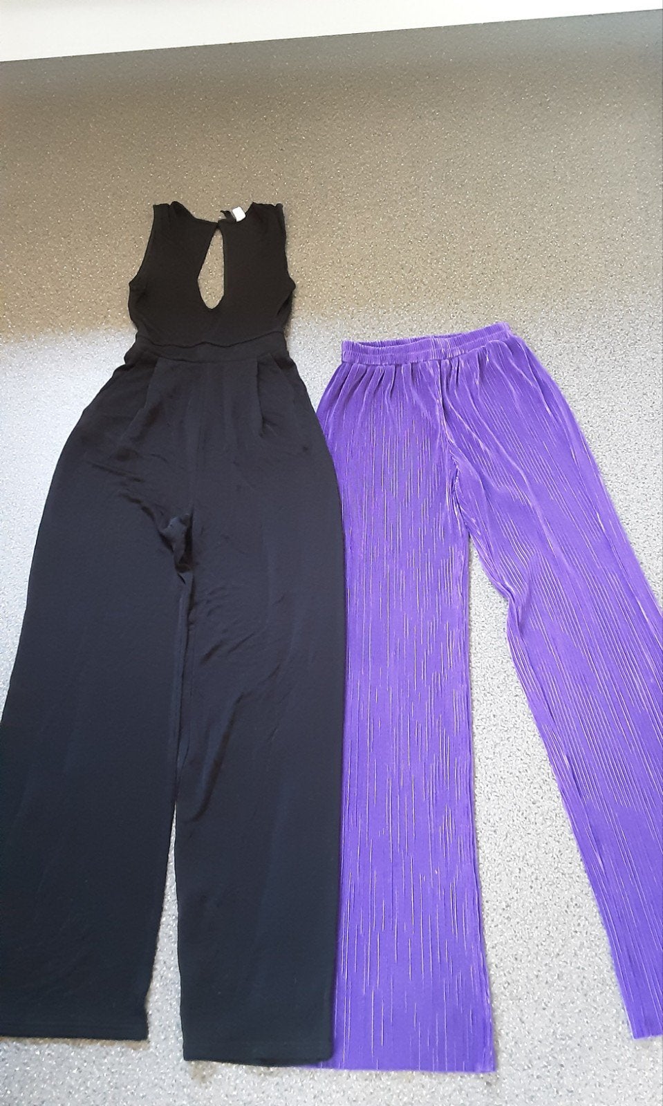 Paarse broek - zwarte jumpsuit, maat S, My Jewellery, Paars, Ophalen of Verzenden, Zo goed als nieuw