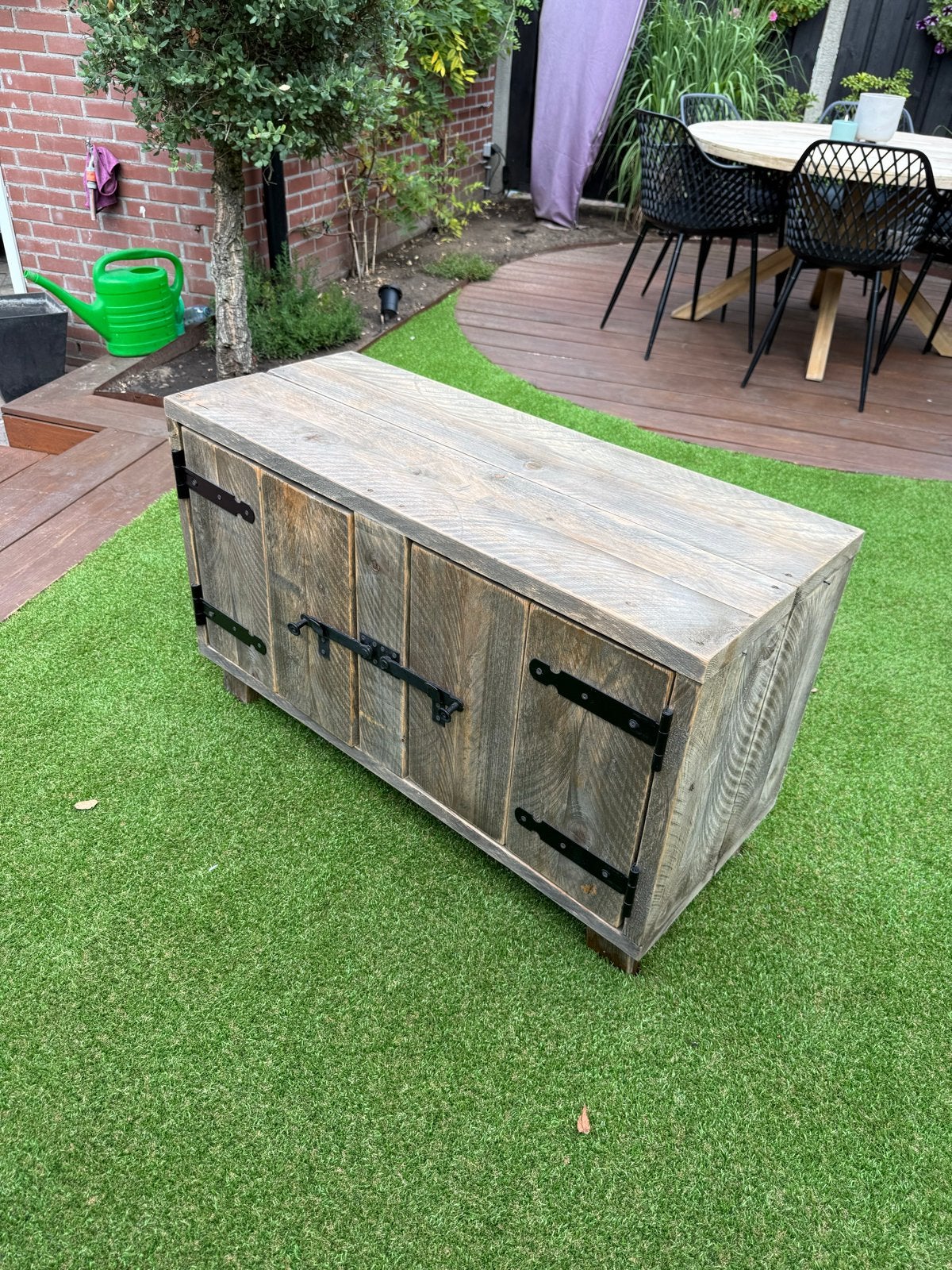 Nette steigerhouten kast voor buiten of binnen 100x40x60, Ophalen, Zo goed als nieuw