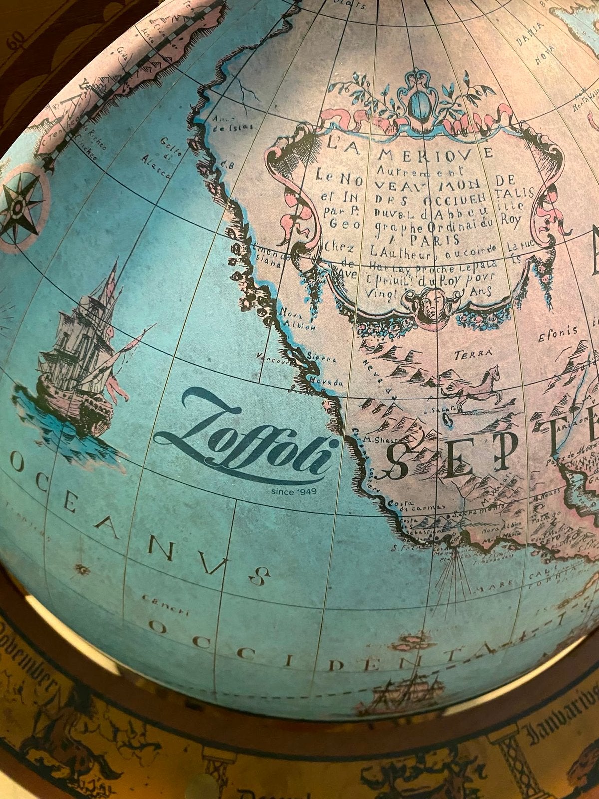 Zoffoli Wereldbol Bar met Wielen - Vintage Stijl, Ophalen of Verzenden