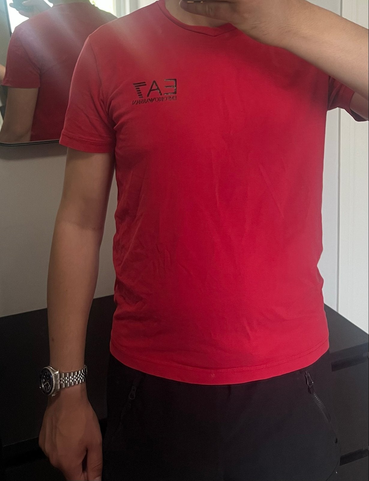 EA7 Shirt Rood Maat M, Ophalen of Verzenden, Gedragen, Maat 48/50 (M), Rood