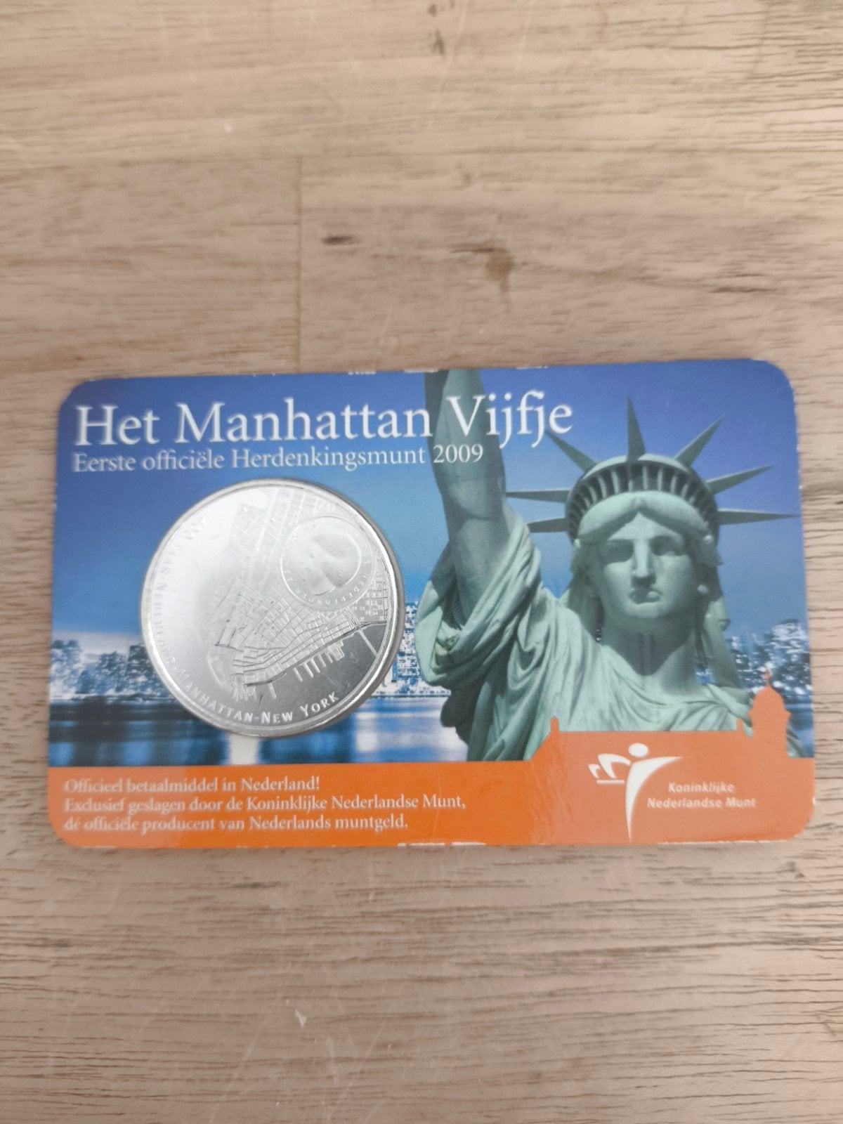 Het Manhattan Vijfje, Postzegels en Munten, Munten | Nederland, Ophalen of Verzenden, Koningin Beatrix, Euro's, Zilver