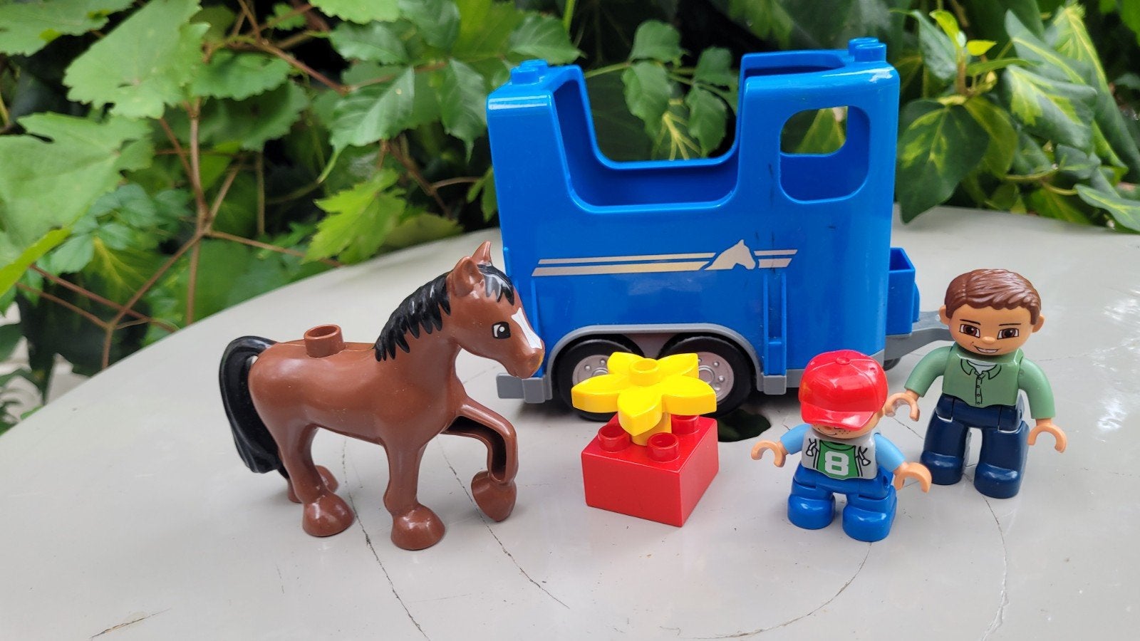 Duplo paardentrailer met paard en figuren, Kinderen en Baby's, Speelgoed | Duplo en Lego, Ophalen of Verzenden, Duplo
