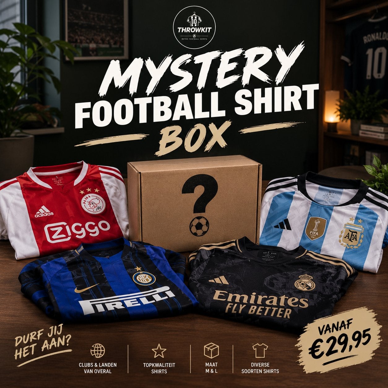 Mystery Voetbalshirt Box | Nieuw | Maat M & L, Ophalen of Verzenden, Nieuw, Shirt