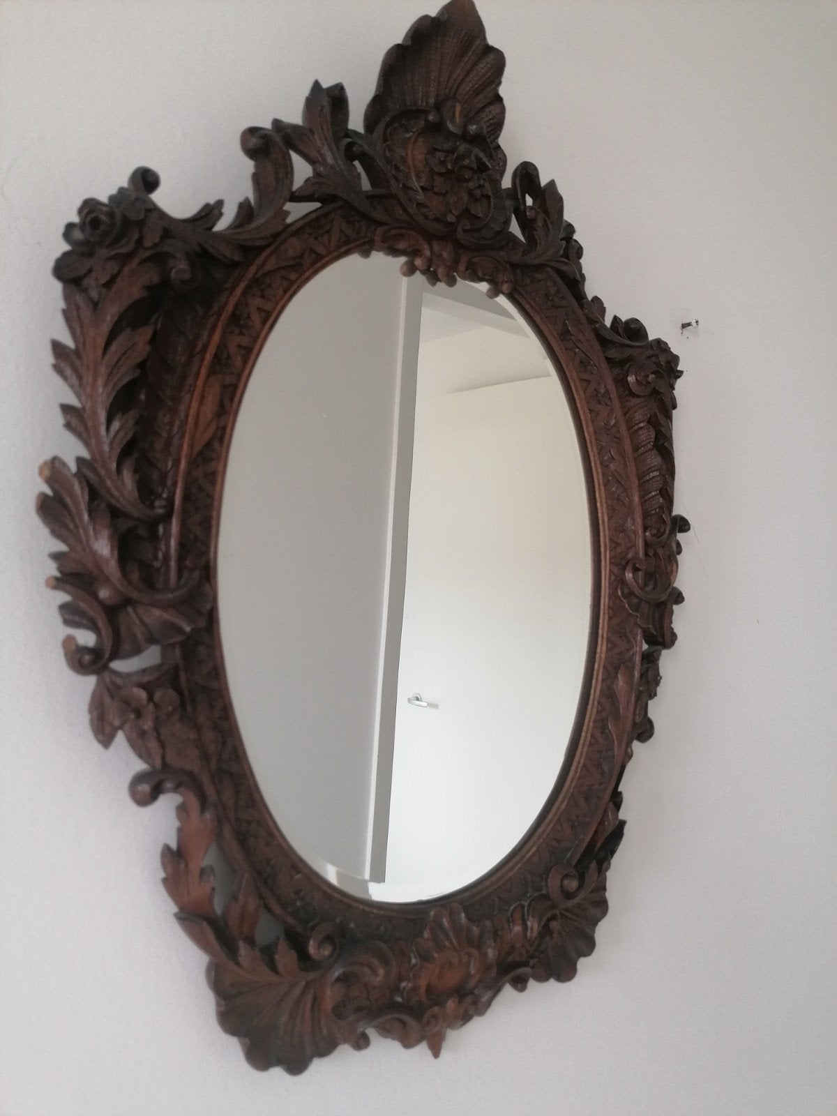 houten spiegel, Ophalen, Rechthoekig, Minder dan 50 cm