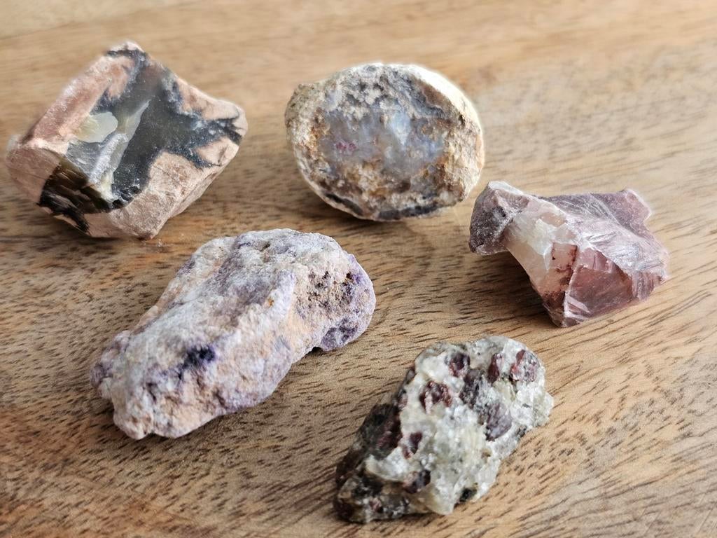 5 Ruwe Edelstenen set, Ophalen of Verzenden, Mineraal