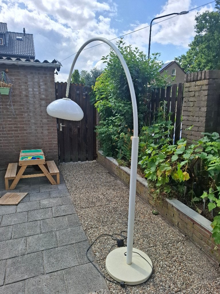 Jaren 70 vloer booglamp, Huis en Inrichting, Lampen | Vloerlampen, Ophalen, Gebruikt, E27 (groot), Space age