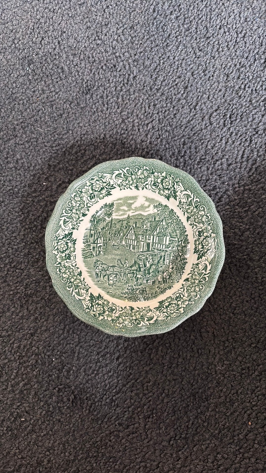 6 vintage schaaltjes J. & G. Meakin – Stratford Stage Groen, Antiek en Kunst, Ophalen of Verzenden