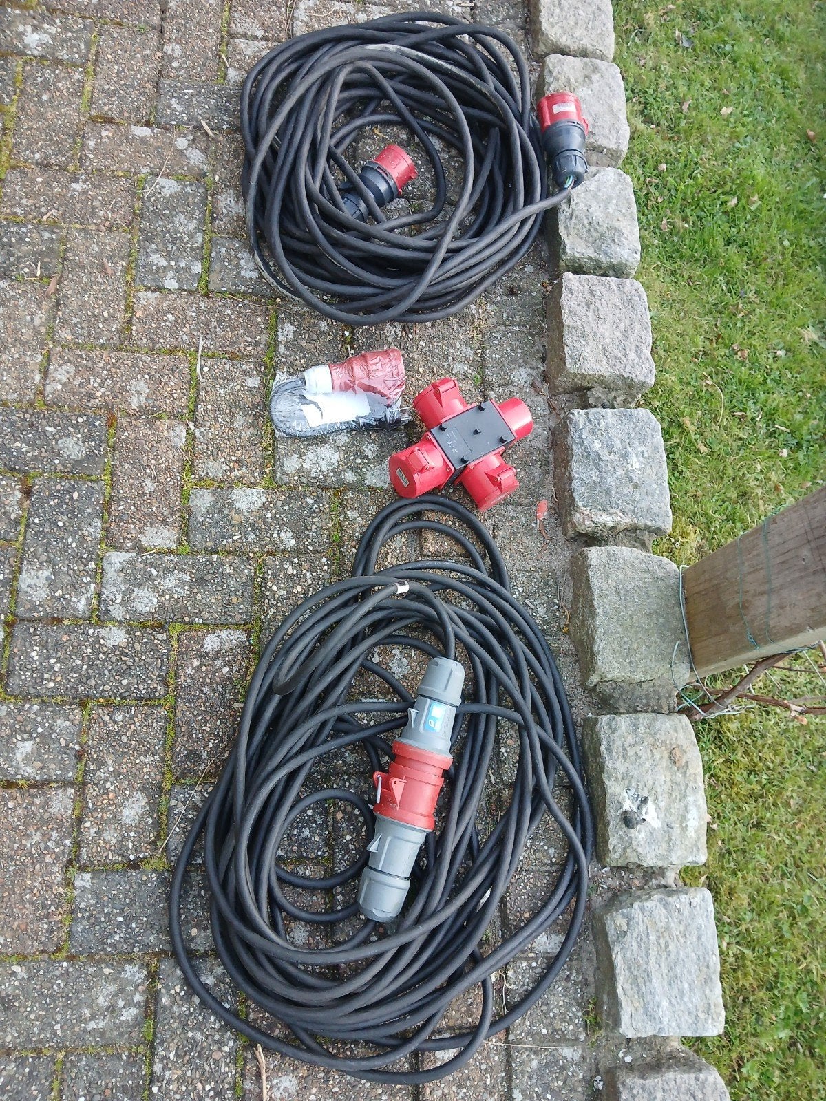 Verlengkabels met CEE stekkers en verdeelblok, Doe-het-zelf en Verbouw, Elektra en Kabels, Ophalen, Gebruikt, Kabel of Snoer