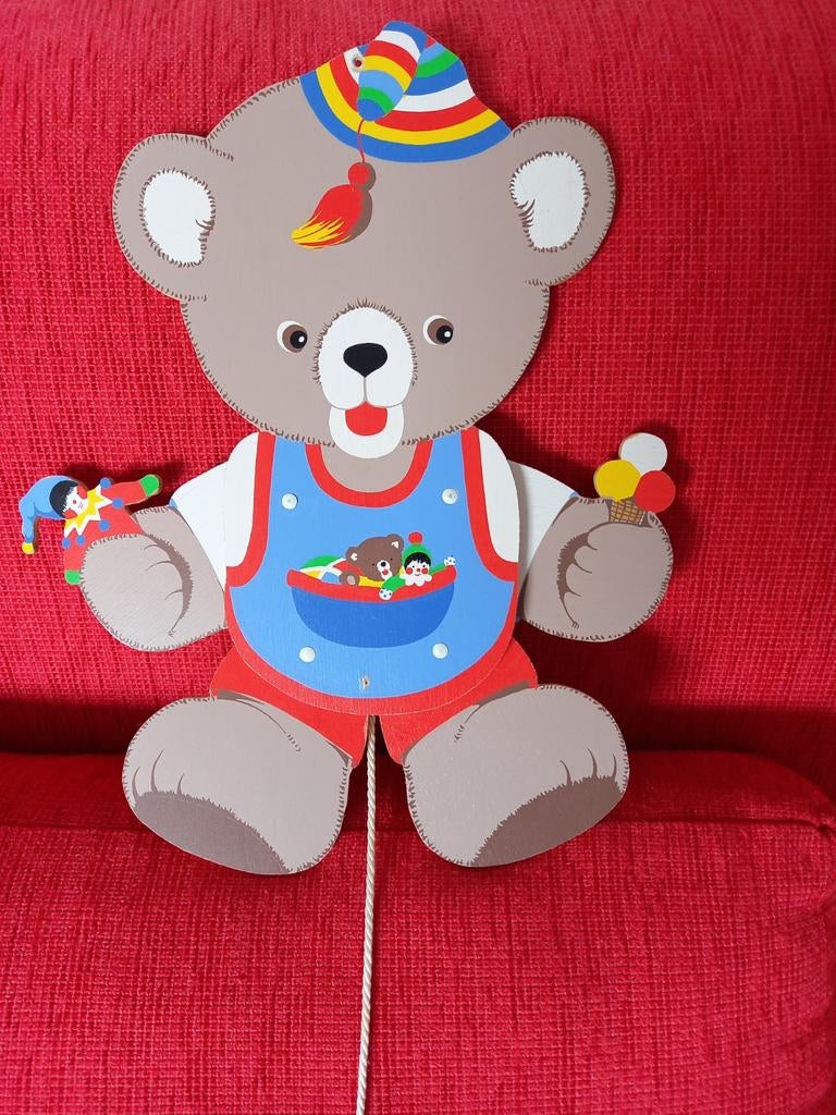 Houten trekbeertje - Vintage speelgoed, Kinderen en Baby's, Speelgoed | Houten speelgoed, Ophalen of Verzenden, Gebruikt, Duw- of Trekspeelgoed