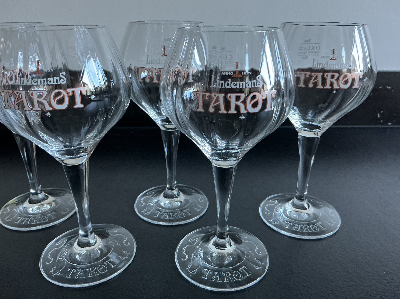 6 nieuwe bierglazen van Lindemans nieuwe bier Tarot, Verzamelen, Ophalen of Verzenden