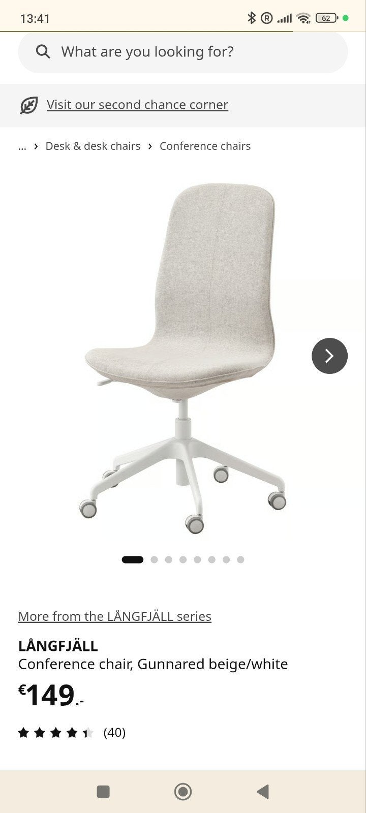 IKEA LÅNGFJÄLL Office Chair, Ophalen of Verzenden