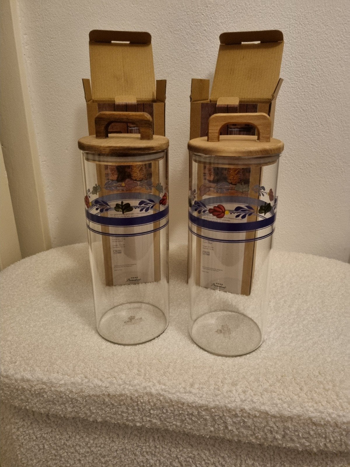 Nieuw!!  Twee Boerenbont voorraadpotten ., Huis en Inrichting, Keuken | Servies, Ophalen of Verzenden