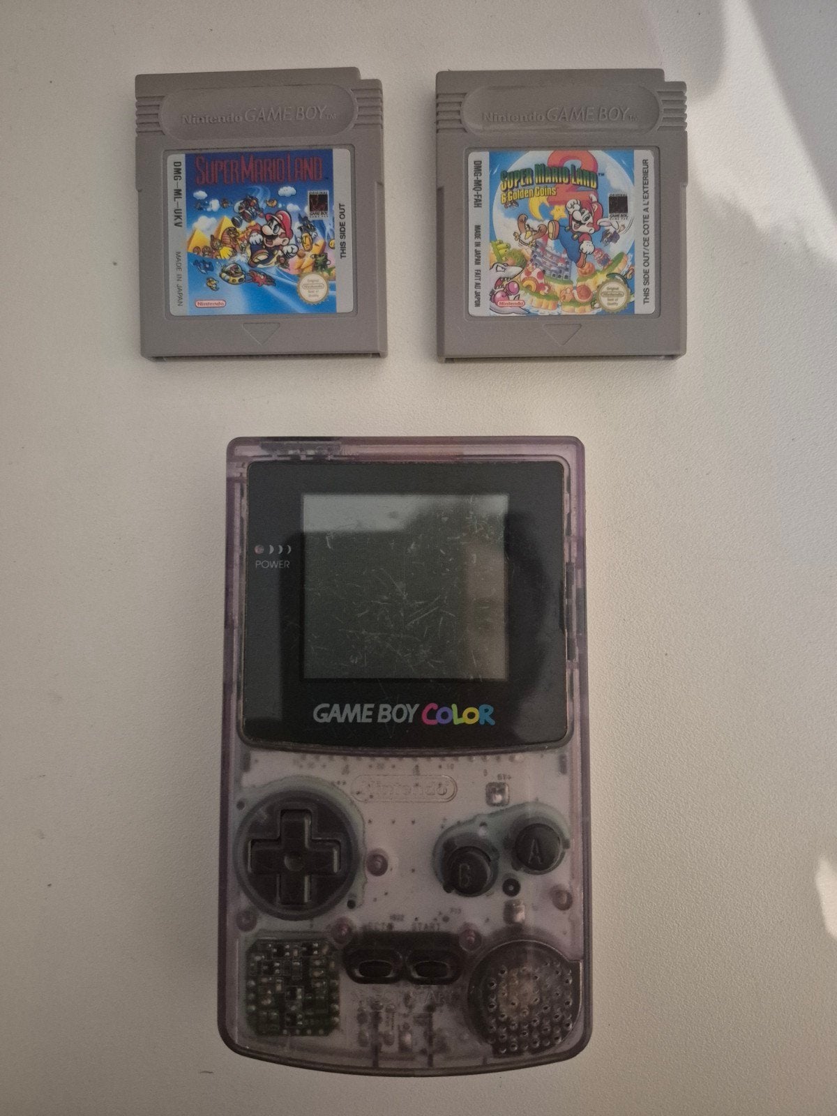 nintendo gameboy color met mario 1 en 2, Spelcomputers en Games, Ophalen of Verzenden, Gebruikt, Game Boy Color, Met games