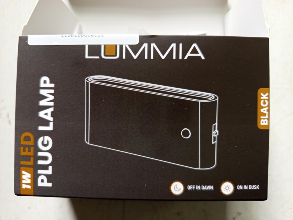 Lummia 1W LED Plug Lamp Zwart met Bewegingssensor, Ophalen of Verzenden, Nieuw, Modern, Functioneel