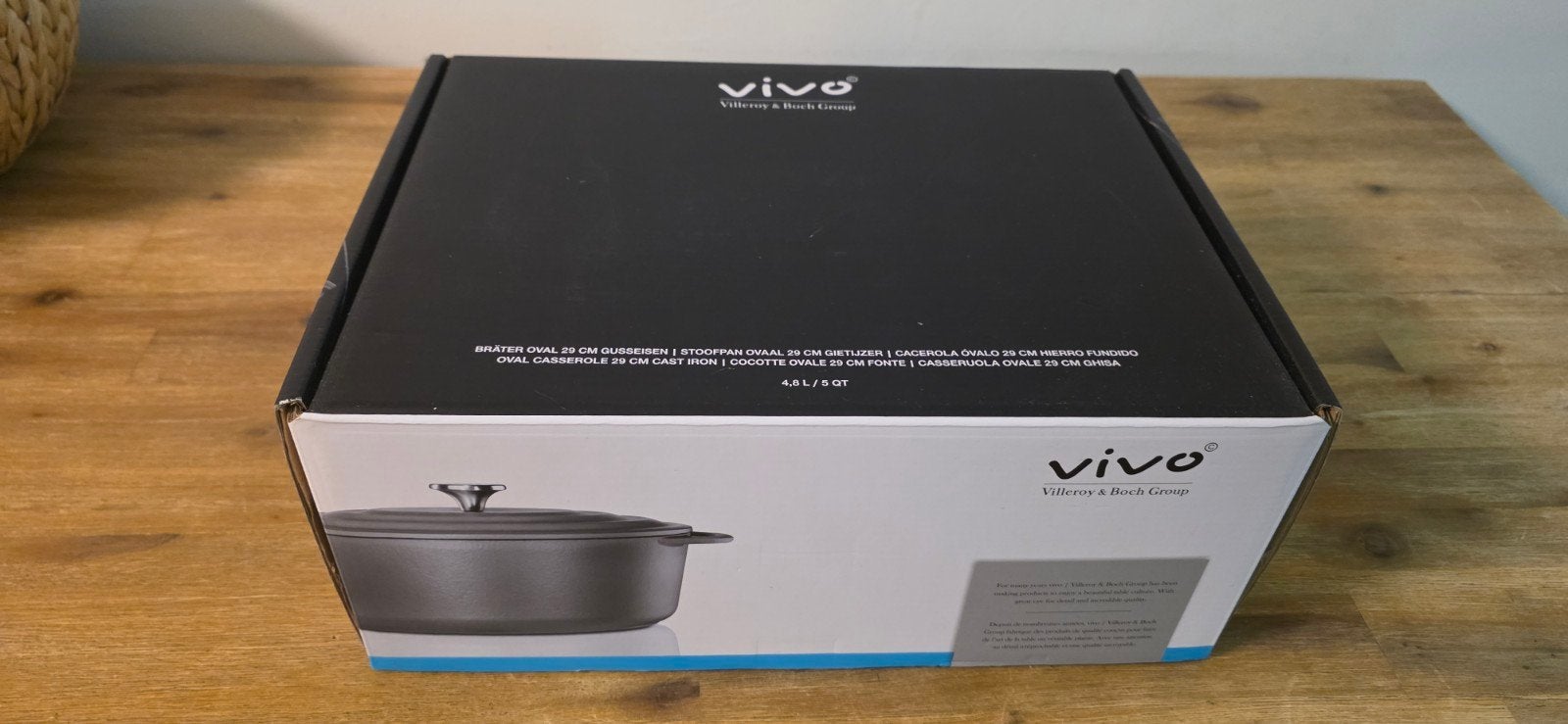 Vivo Villeroy & Boch Group gietijzeren braadpan 29 cm, Ophalen of Verzenden, Zo goed als nieuw, Met deksel, Overige merken