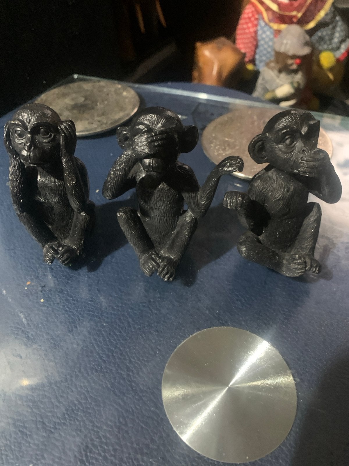 Set van 3 wijze apen beeldjes - Horen, Zien, Zwijgen, Ophalen of Verzenden, Zo goed als nieuw, Dier