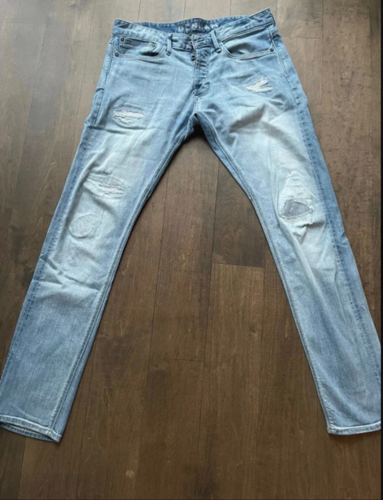 Denham spijkerbroek blauw Razor W34 L34 (5), Blauw, Ophalen of Verzenden, Zo goed als nieuw, W33 - W34 (confectie 48/50)
