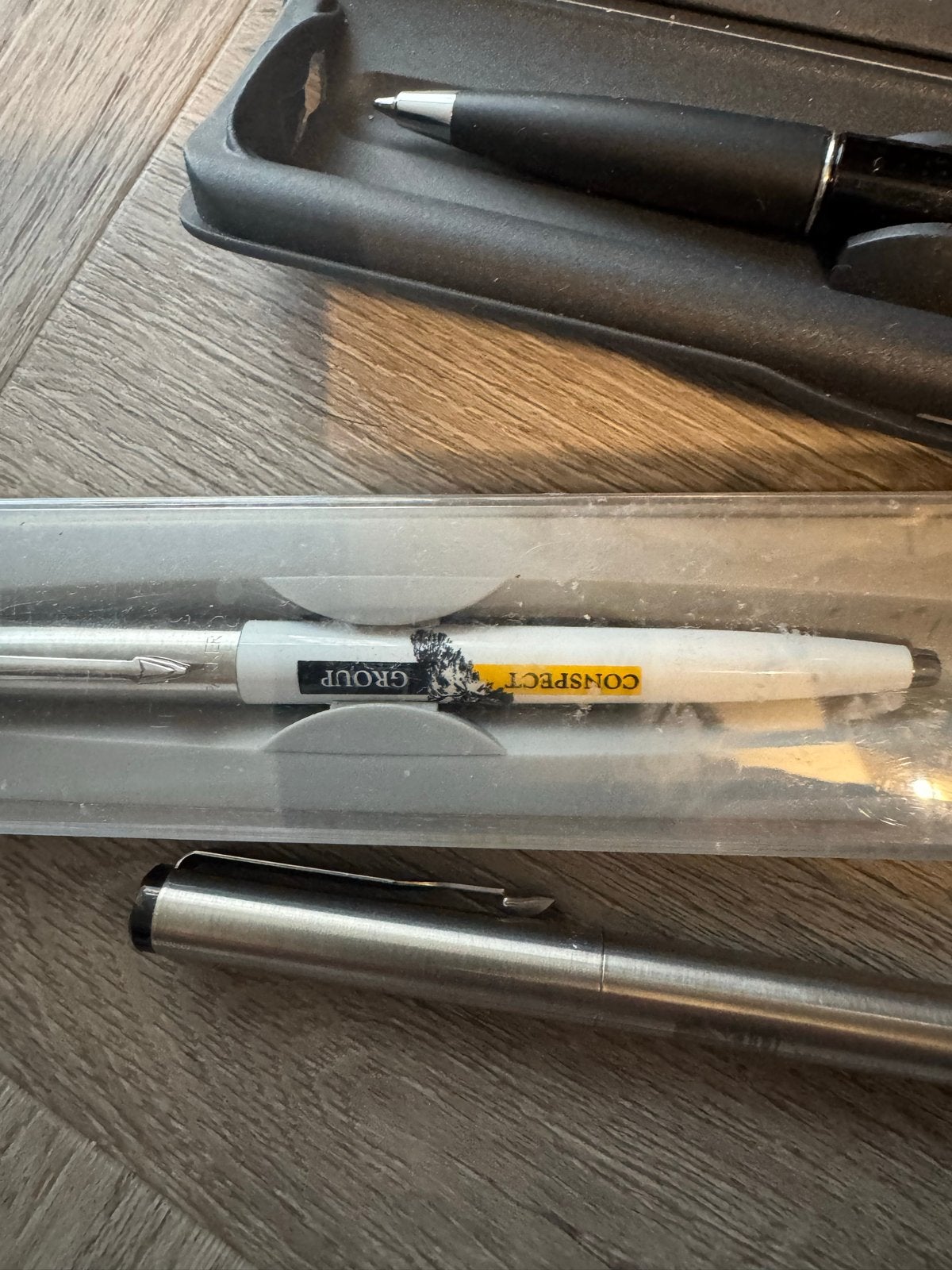 18 parker pennen met reclame, Verzamelen, Gebruikt, Parker met reclame, Met reclame, Parker