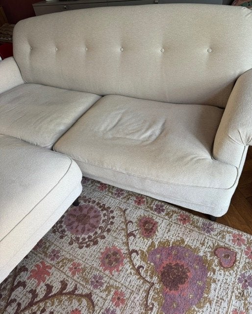 bank ikea met poef, schoon, geen vlekken, geen huisdieren, Ophalen, Gebruikt, Driepersoons, 75 tot 100 cm