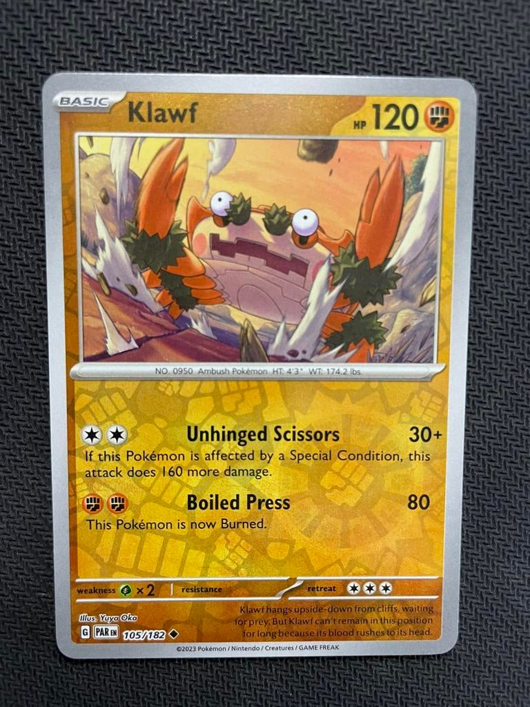 Klawf 105/182 Reverse Holo Paradox Rift Packfresh, Ophalen of Verzenden, Zo goed als nieuw