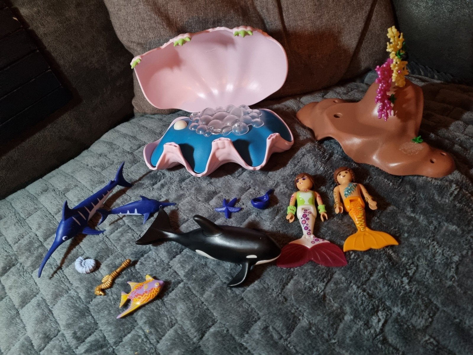 Playmobil zeemeerminnen met licht schelp set nr 19, Ophalen of Verzenden