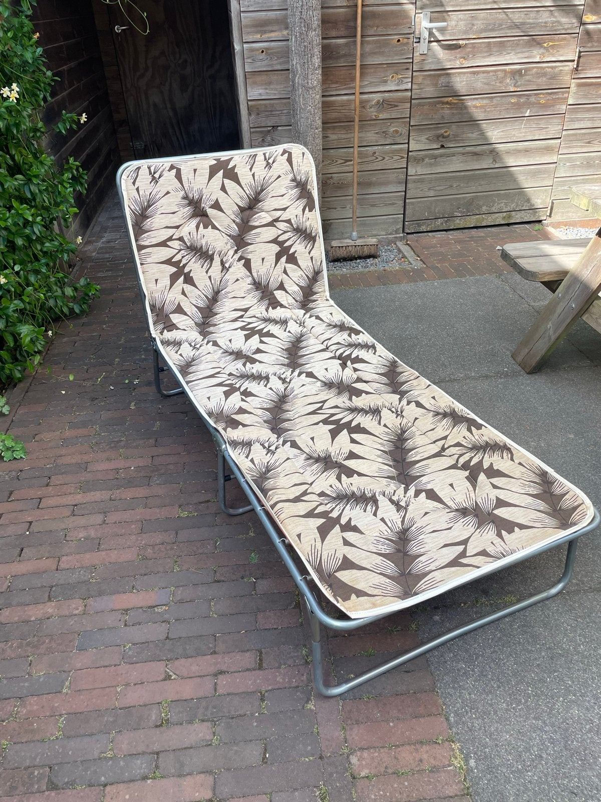 Vintage Stretcher  Ligbed  4 standen, Tuin en Terras, Ligbedden, Ophalen, Gebruikt, Aluminium, Verstelbaar