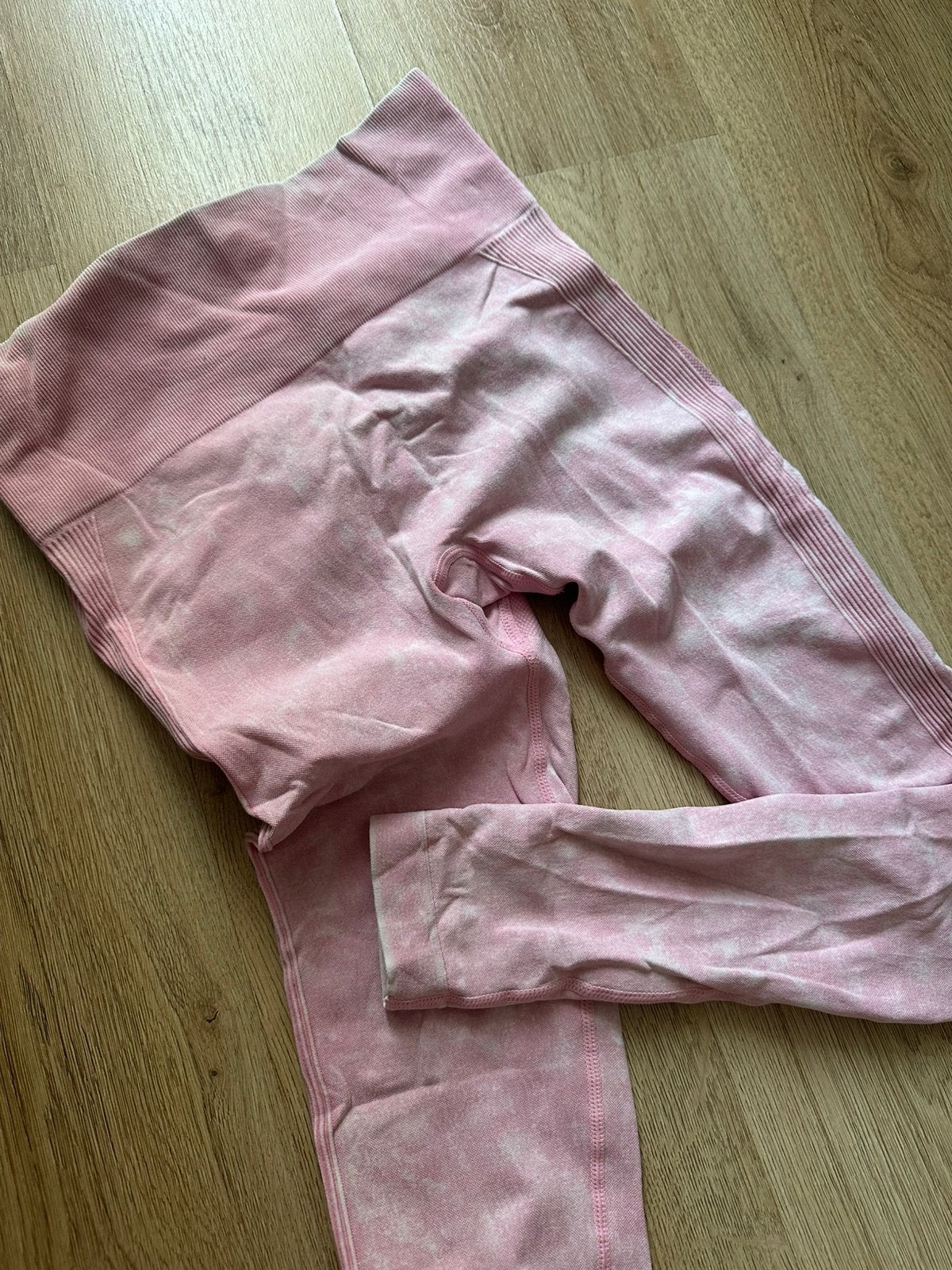 Roze scrunch legging, Maat 38/40 (M), Verzenden, Roze, Fitness of Aerobics