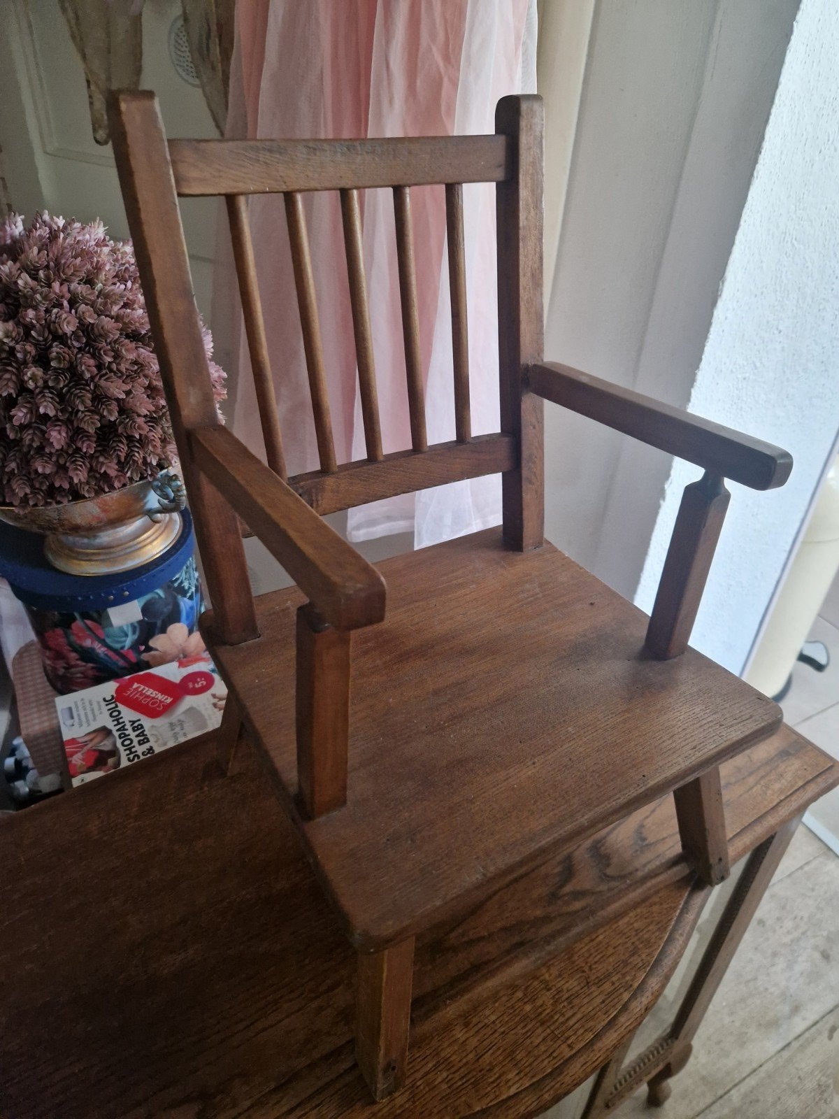 Vintage houten kinderstoel, Ophalen