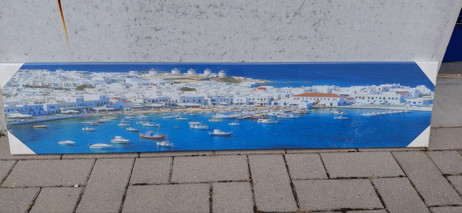 Schilderij Mykonos Griekenland Canvas, Ophalen, Overige typen, Nieuw, 100 tot 125 cm