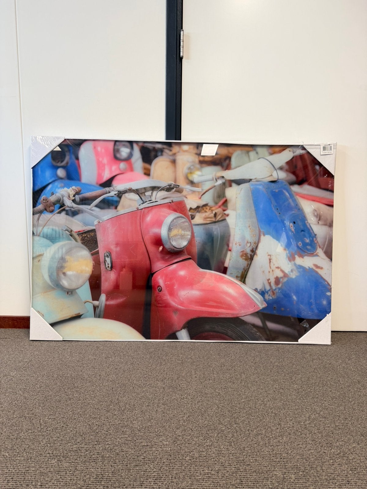 Glas schilderij Vespa’s NIEUW, Ophalen