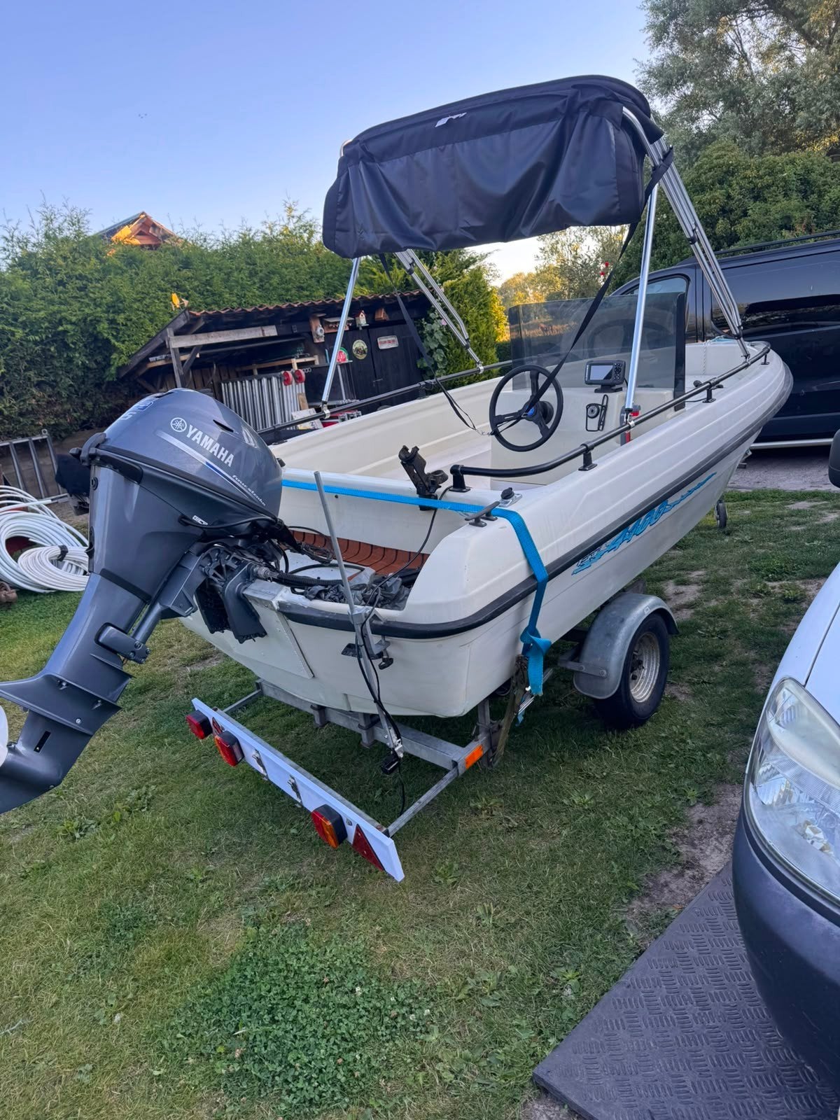 Terhi consoleboot met Yamaha 15pk & trailer, Watersport en Boten, Gebruikt, 15 pk, Buitenboordmotor, Polyester