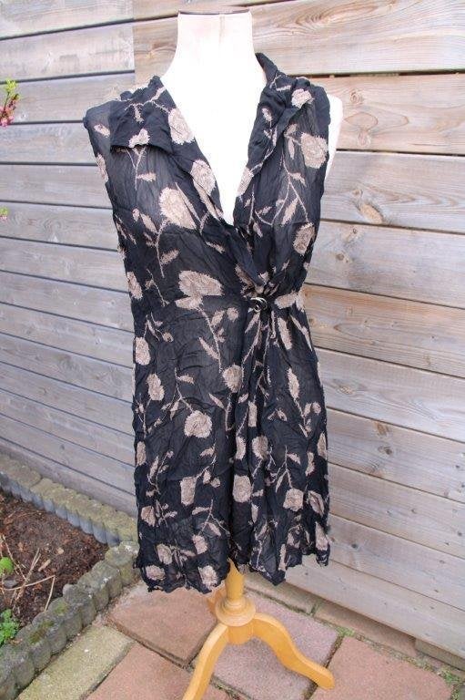 Jurk zwart/ bruin Masai mt Xl transp Vaste prijs, Zwart, Maat 46/48 (XL) of groter, Ophalen of Verzenden, Zo goed als nieuw
