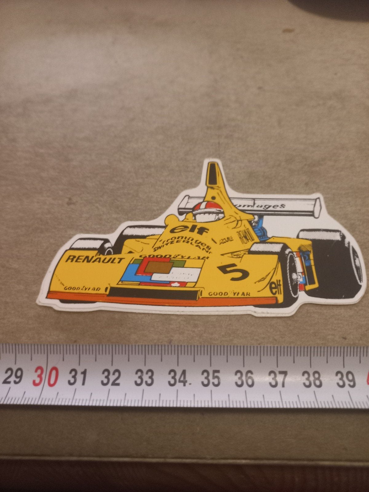 Vintage Formule 1 Renault Elf Goodyear Sticker, Verzamelen, Ophalen of Verzenden, Gebruikt