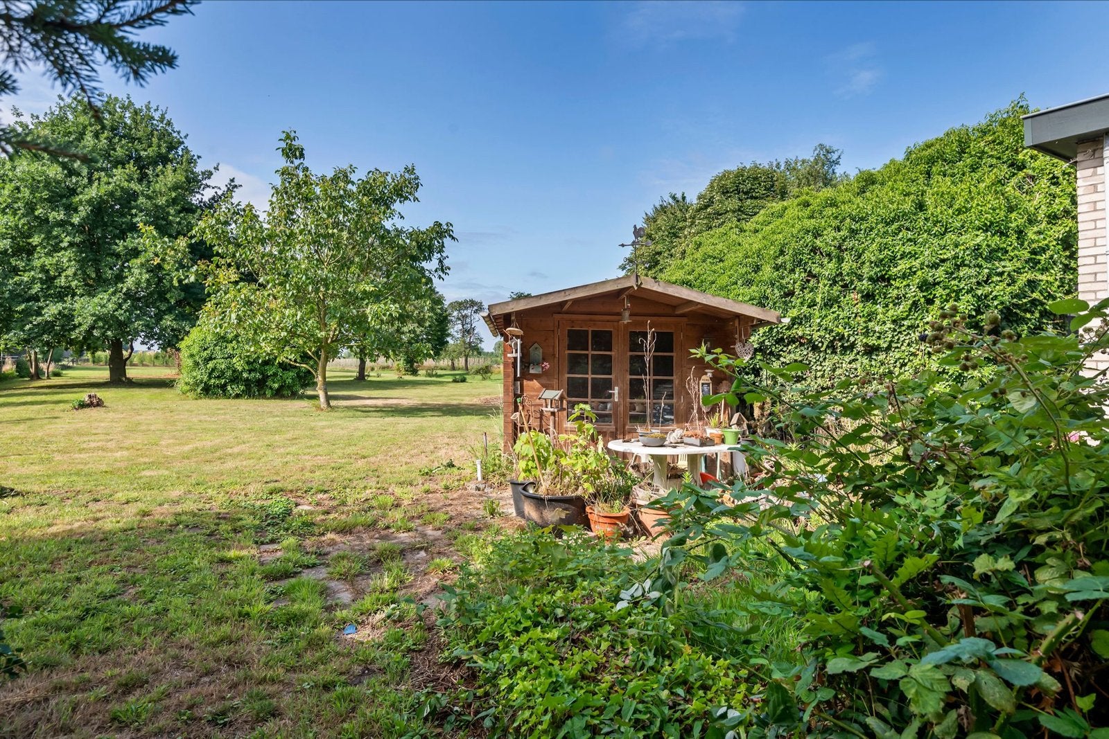 Houten Tuinhuisje  ca 2.70x2.70 met overkapping, Ophalen, Gebruikt, Hout, Overige typen