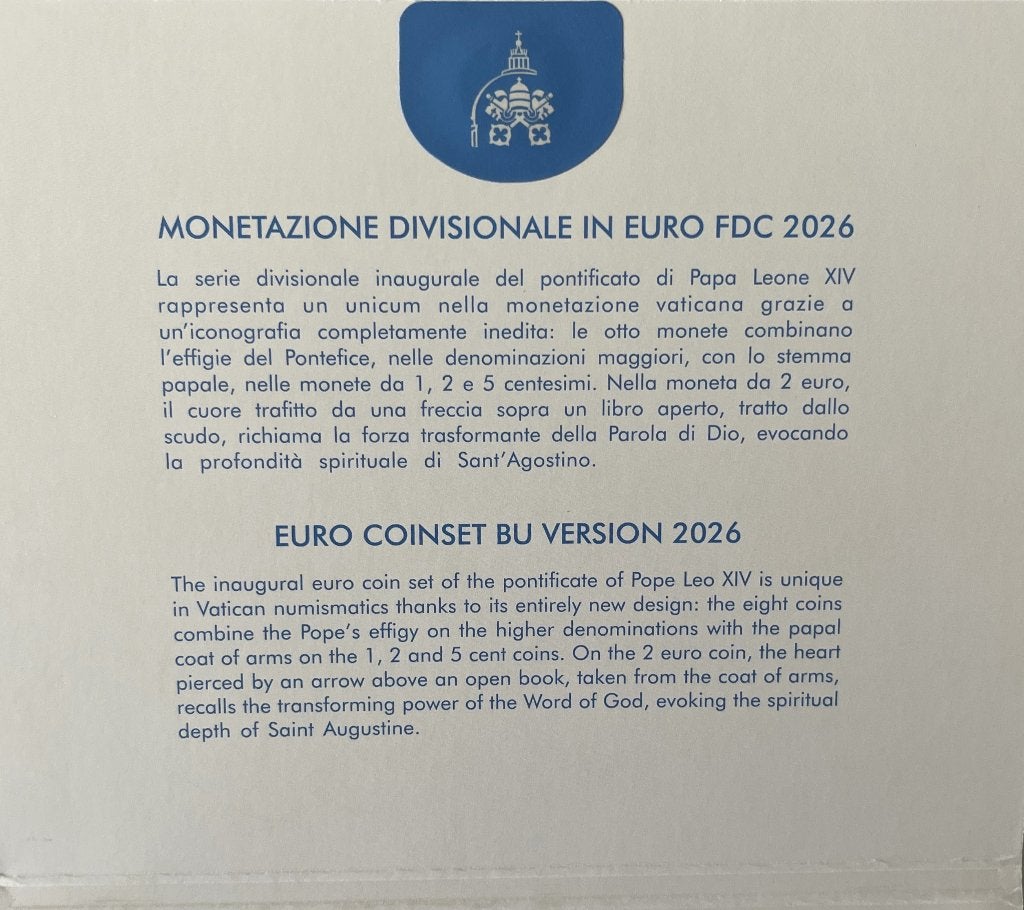 Euromuntset Vaticaan 2026, Postzegels en Munten, Ophalen of Verzenden, Vaticaanstad, Overige waardes, Setje