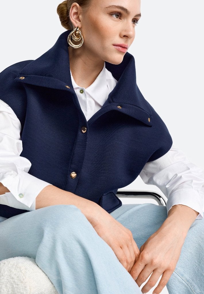 SPLINTERNIEUW! Rich & Royal bodywarmer vest blauw XS, Nieuw, Rich & Royal, Maat 34 (XS) of kleiner, Verzenden
