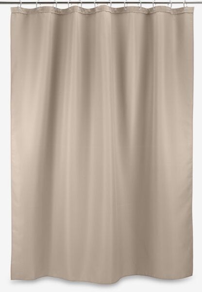Douchegordijn Sibo 180x200 cm taupe/bruin met stang, Ophalen, Zo goed als nieuw, Bruin, Overige merken