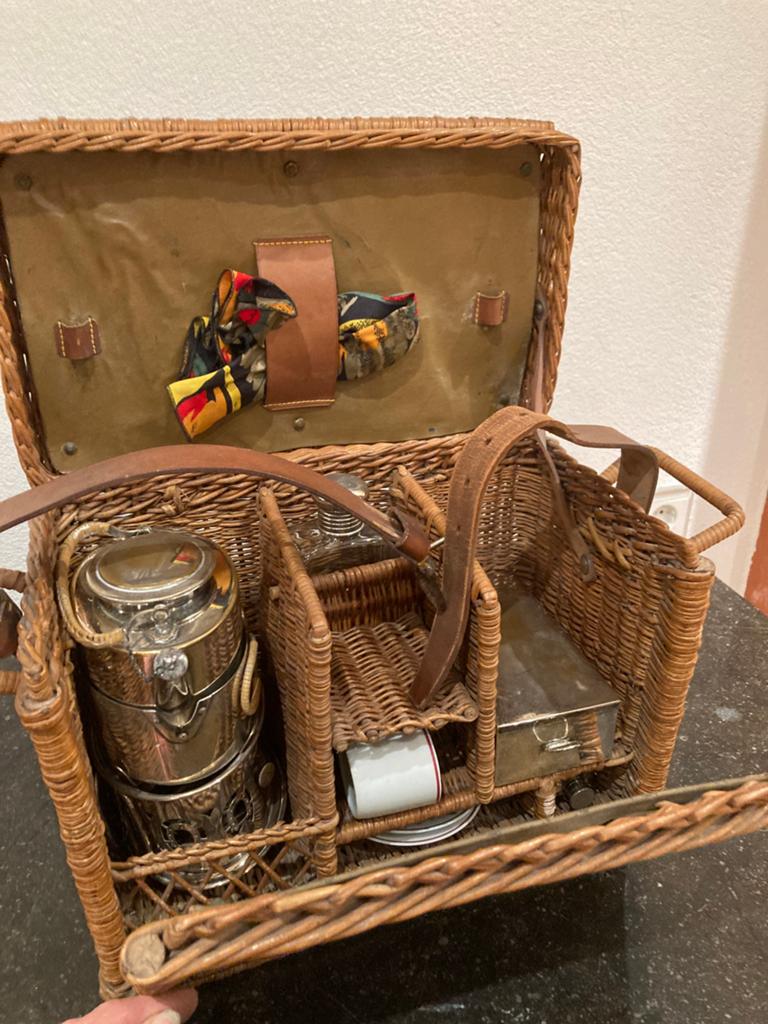 Antieke Engelse picnic mand / reismand, Antiek en Kunst, Ophalen