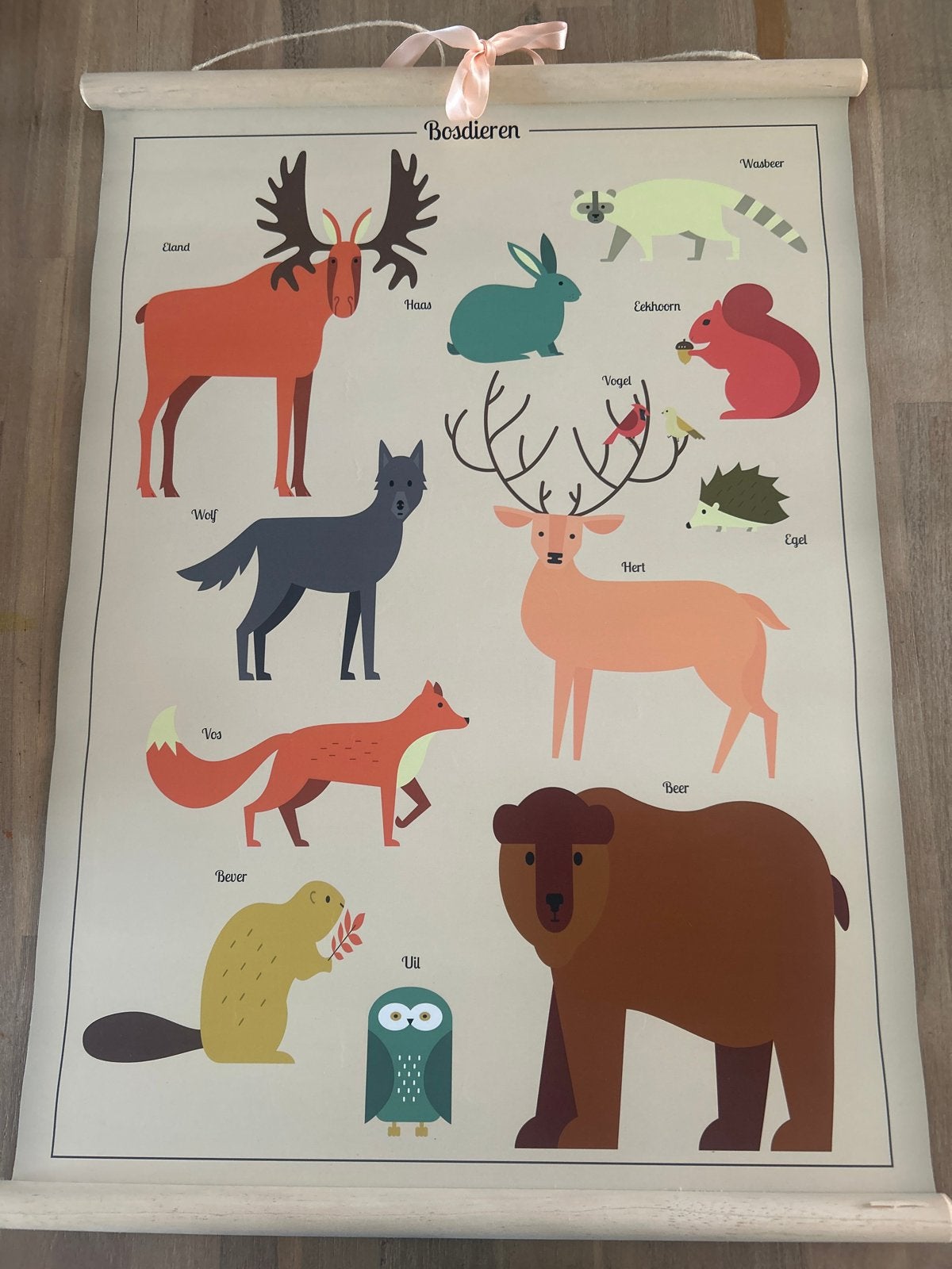 Leuke bosdieren poster voor kinderkamer of speelkamer, Huis en Inrichting, Woonaccessoires | Schilderijen, Tekeningen en Foto's